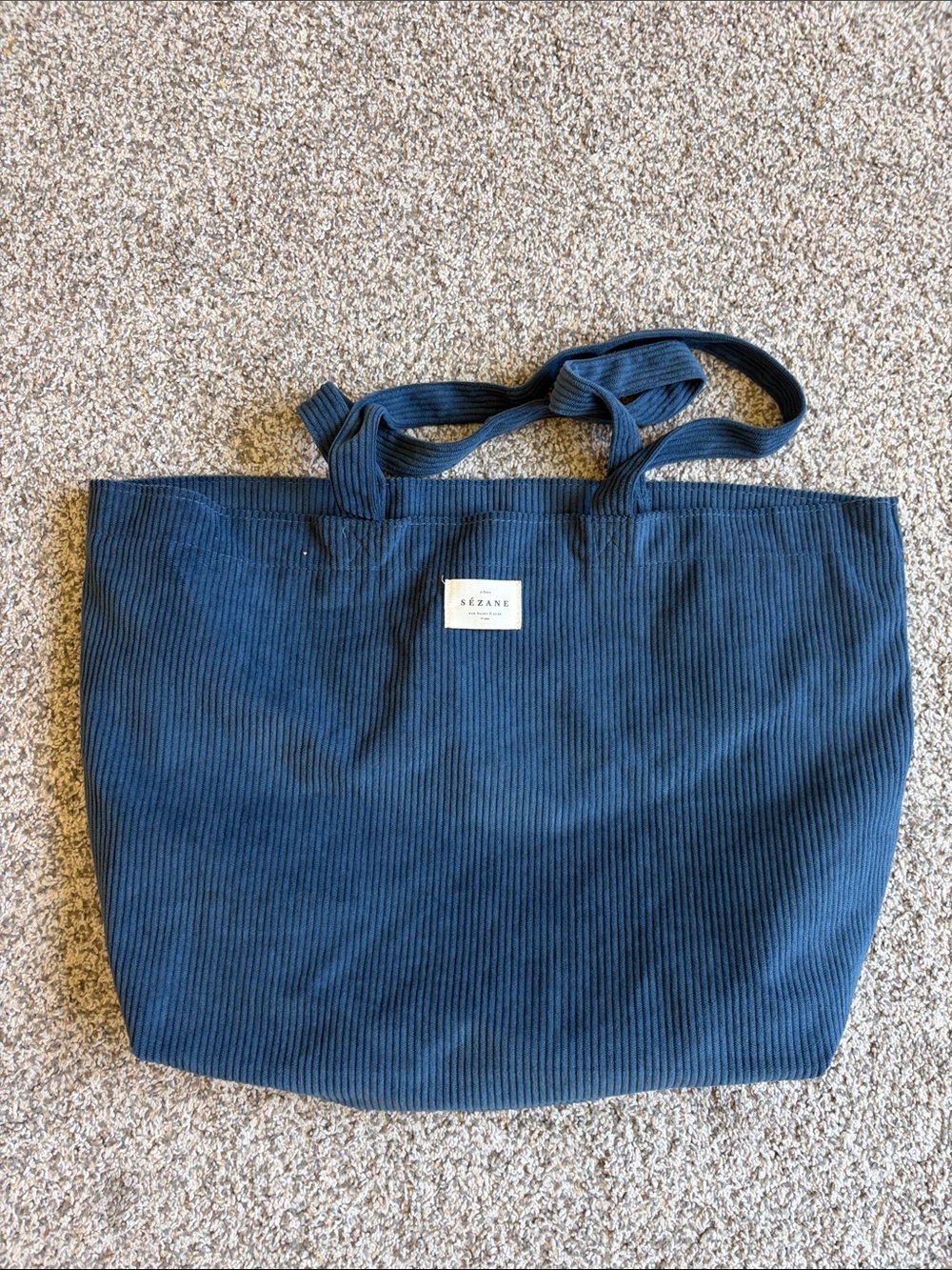 Sézane Navy Corduroy Tote Bag BN